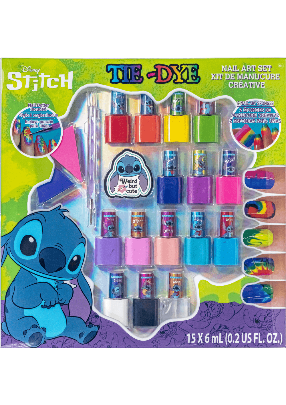 TownleyGirl - Disney Stitch Tie-Dye Nail Art Set - Multicolor - 19 Pcs