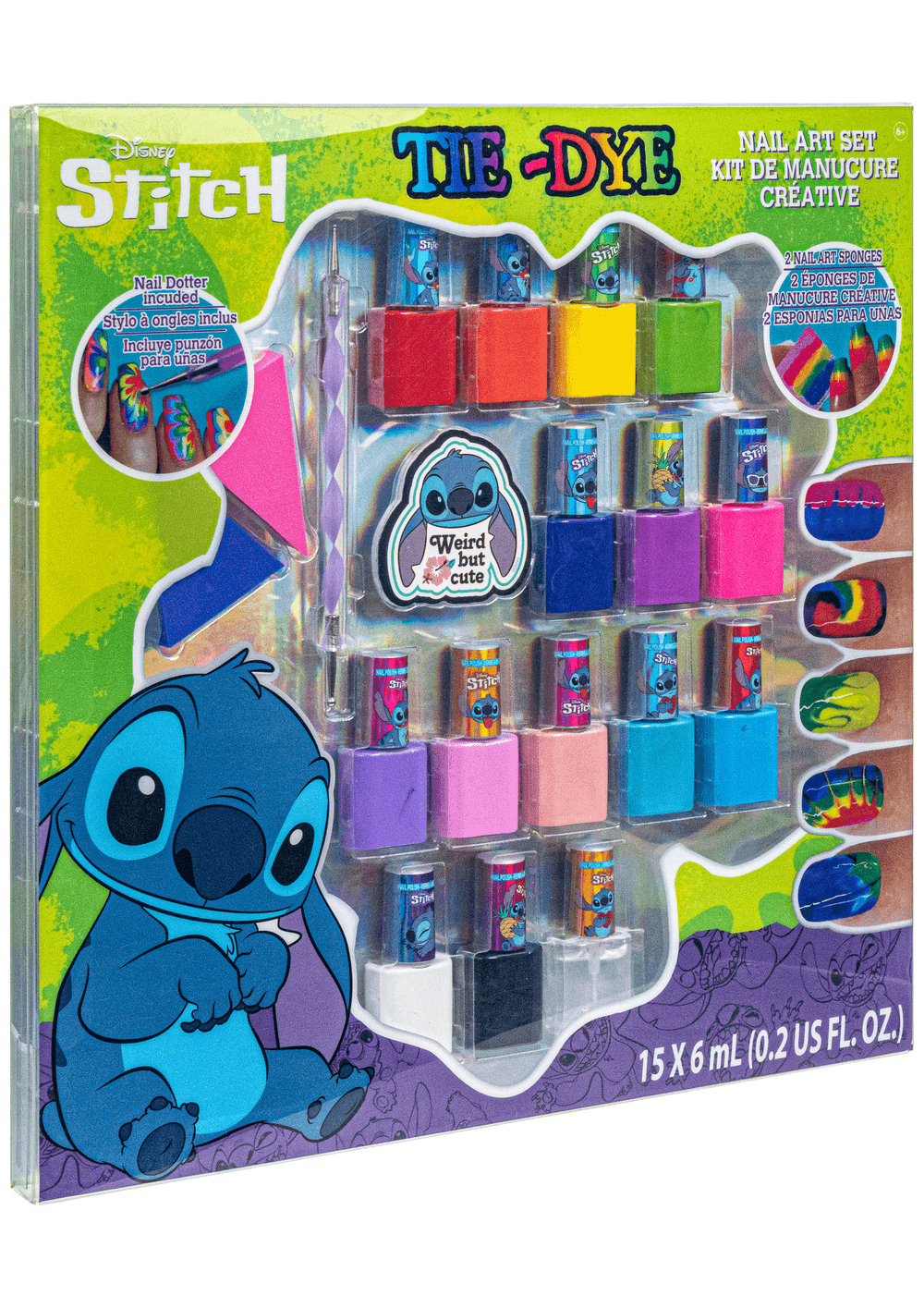 TownleyGirl - Disney Stitch Tie-Dye Nail Art Set - Multicolor - 19 Pcs
