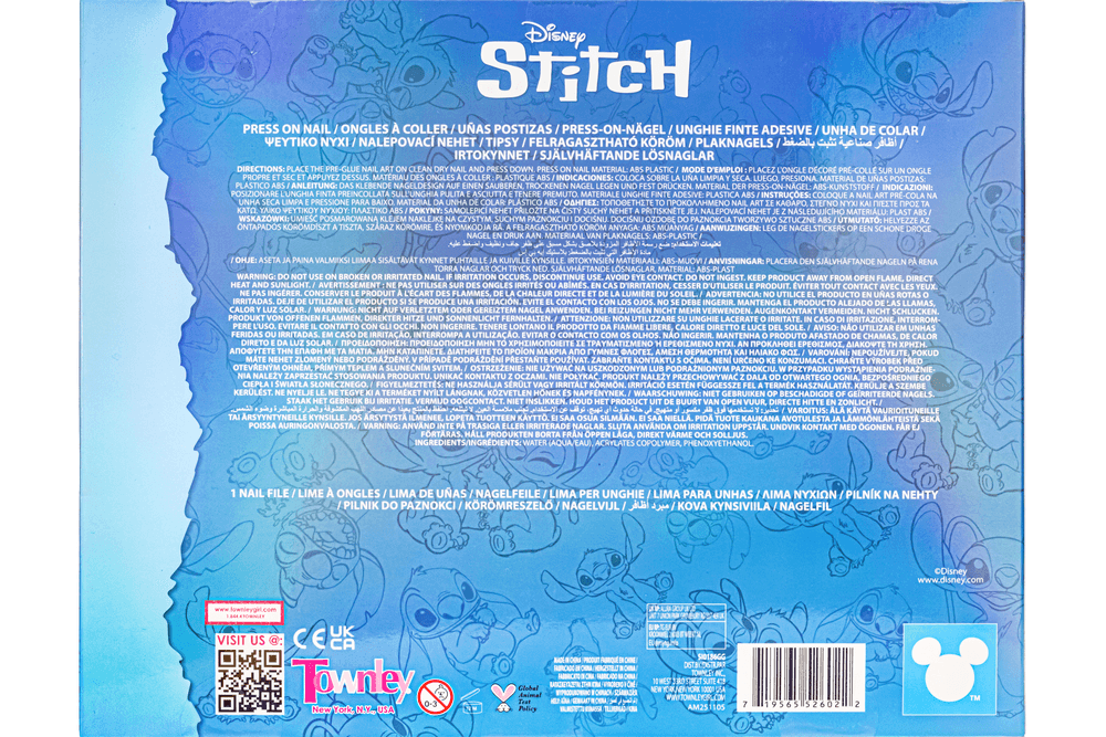 TownleyGirl - Disney Stitch Press-On Nails With Nail Accessory - 84 Pcs