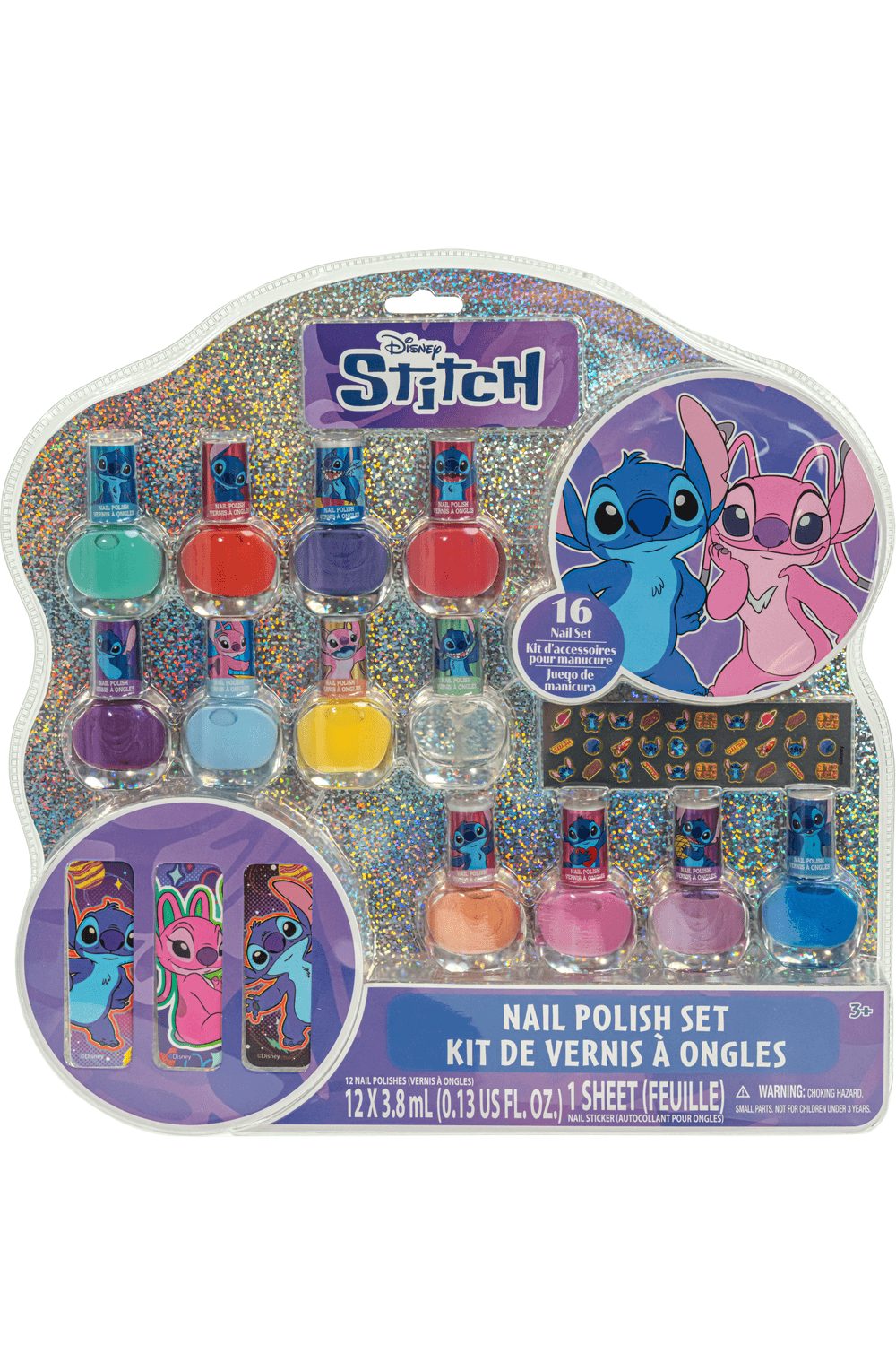TownleyGirl - Disney Stitch Nail Polish Set With Nail Accessory - 16 Pcs