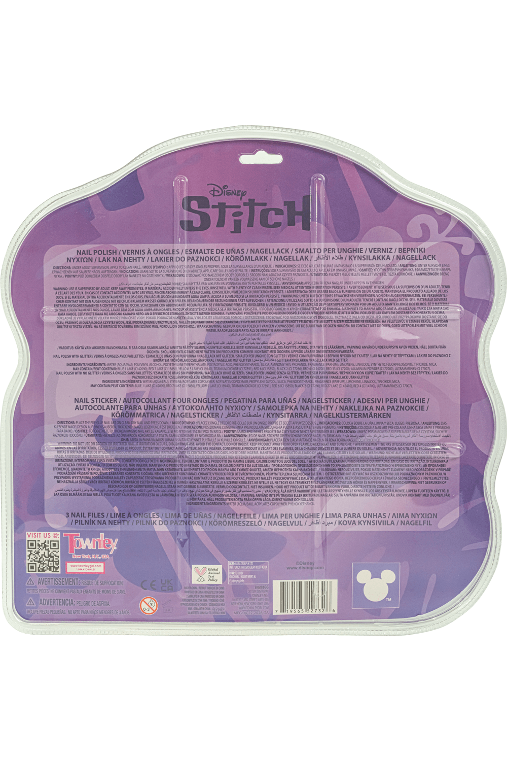 TownleyGirl - Disney Stitch Nail Polish Set With Nail Accessory - 16 Pcs