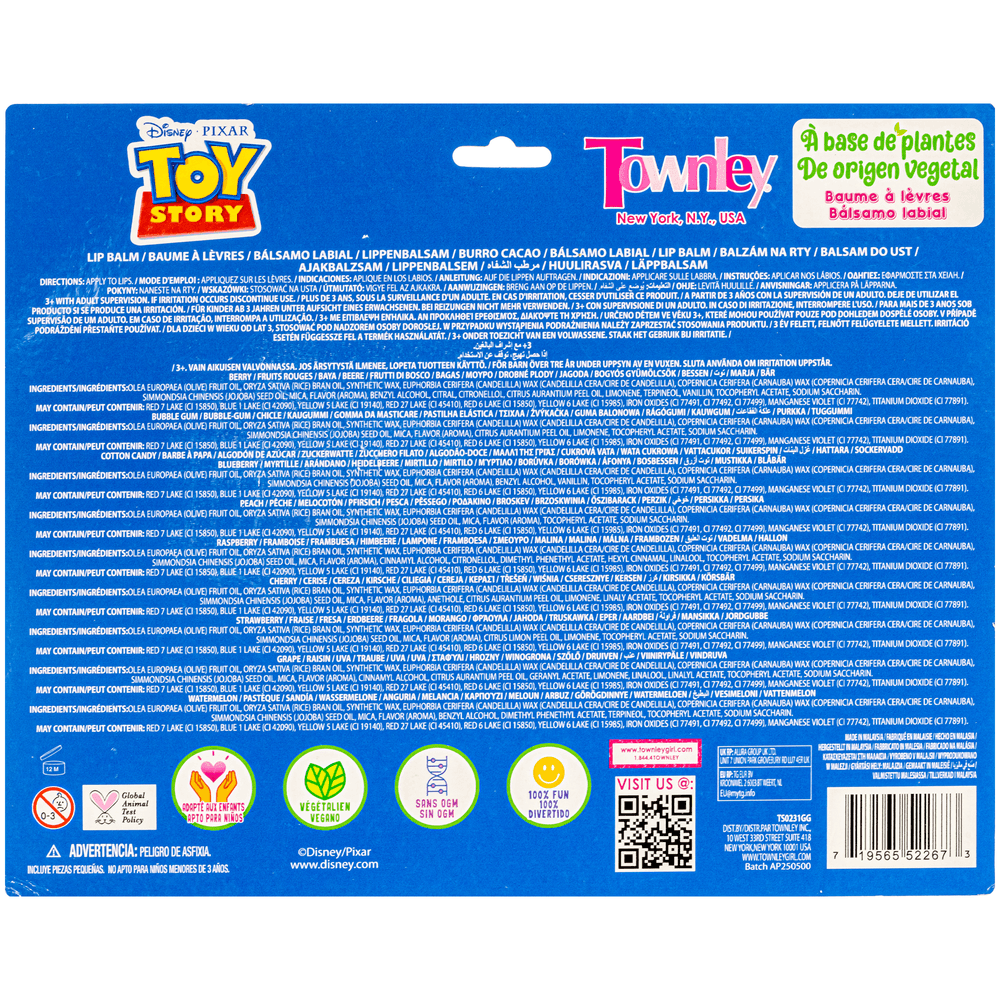 TownleyGirl - 10 Pk Lip Balm With 3d Topper Plant Based