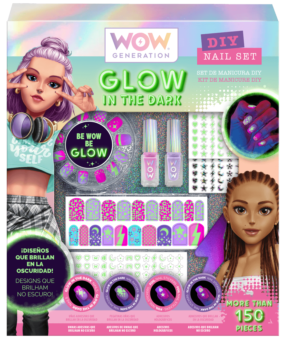 Wow Generation - Glow In The Dark DIY Nail Set - Multicolor - 150 Plus Pcs