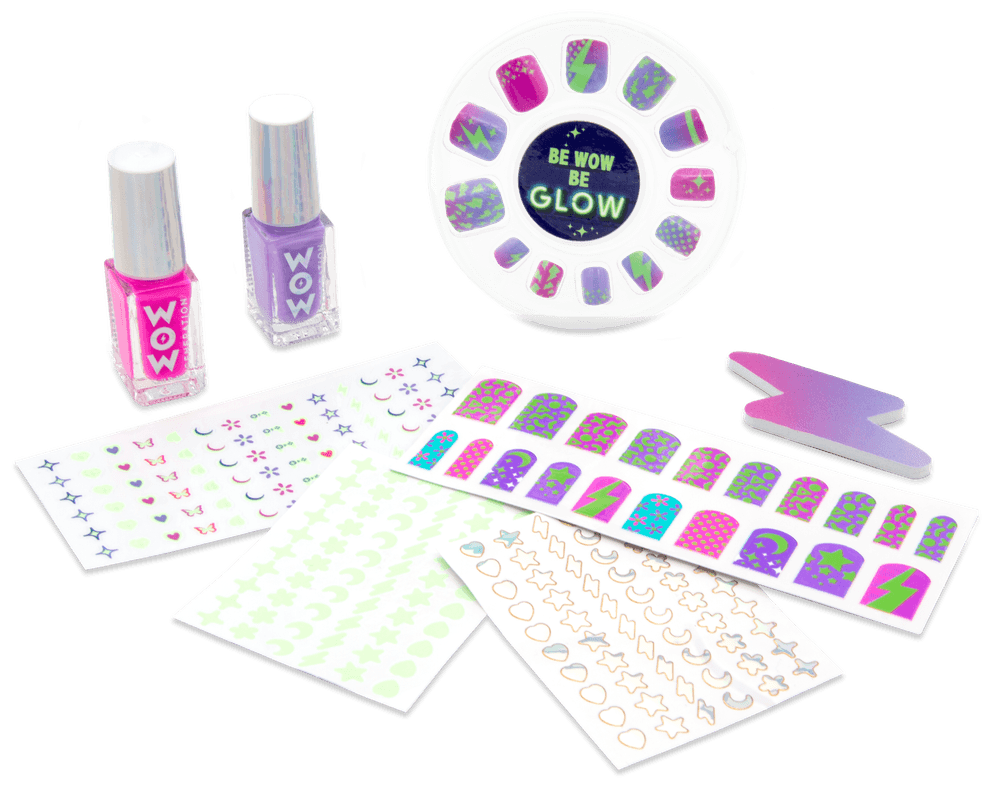 Wow Generation - Glow In The Dark DIY Nail Set - Multicolor - 150 Plus Pcs