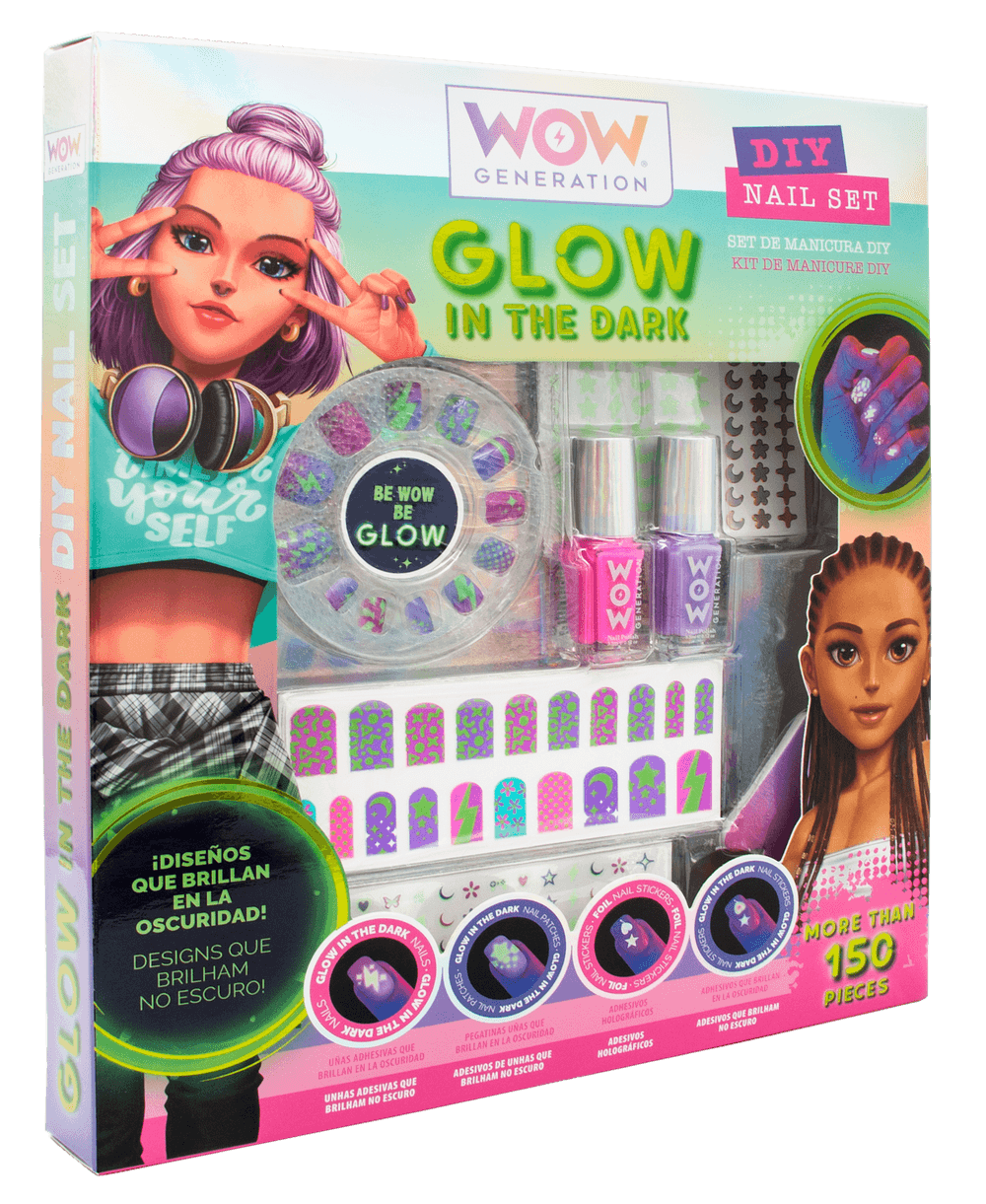 Wow Generation - Glow In The Dark DIY Nail Set - Multicolor - 150 Plus Pcs
