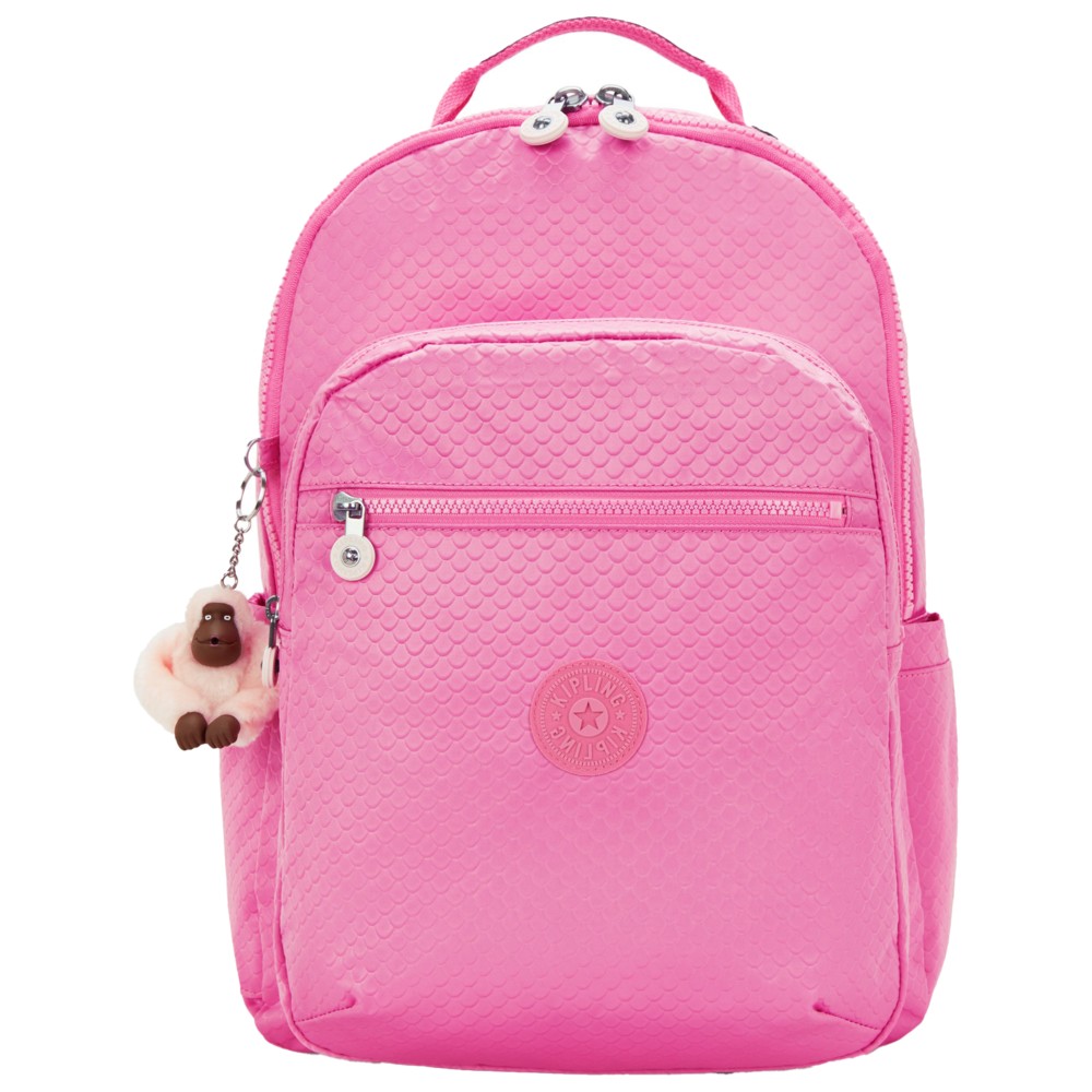 Kipling - Seoul Backpack With Laptop Compartment - Pink Mermaid Emboss - 17-Inch