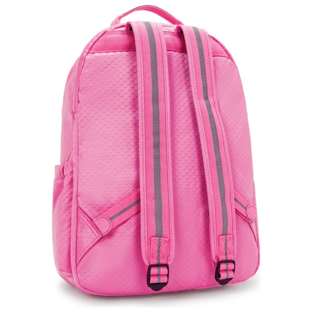 Kipling - Seoul Backpack With Laptop Compartment - Pink Mermaid Emboss - 17-Inch
