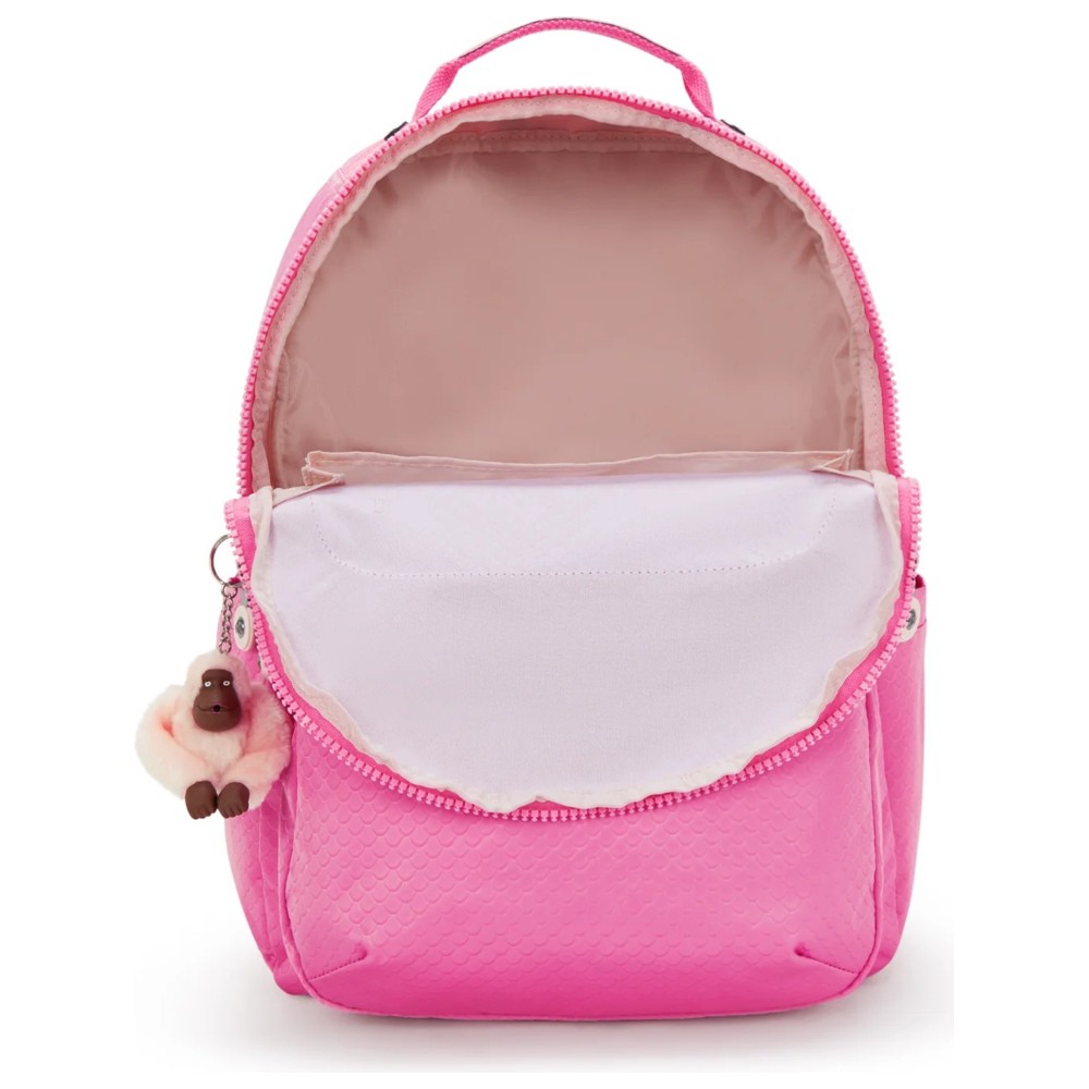 Kipling - Seoul Backpack With Laptop Compartment - Pink Mermaid Emboss - 17-Inch
