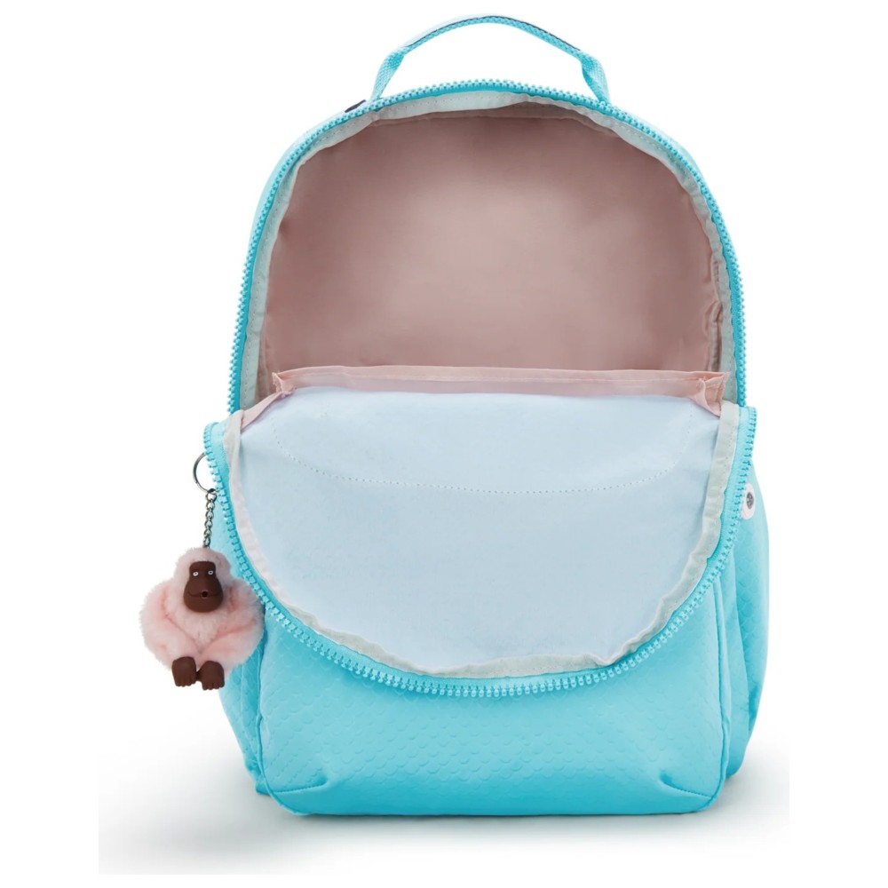 Kipling - Seoul Backpack With Laptop Compartment - Blue Mermaid Emboss - 17-Inch