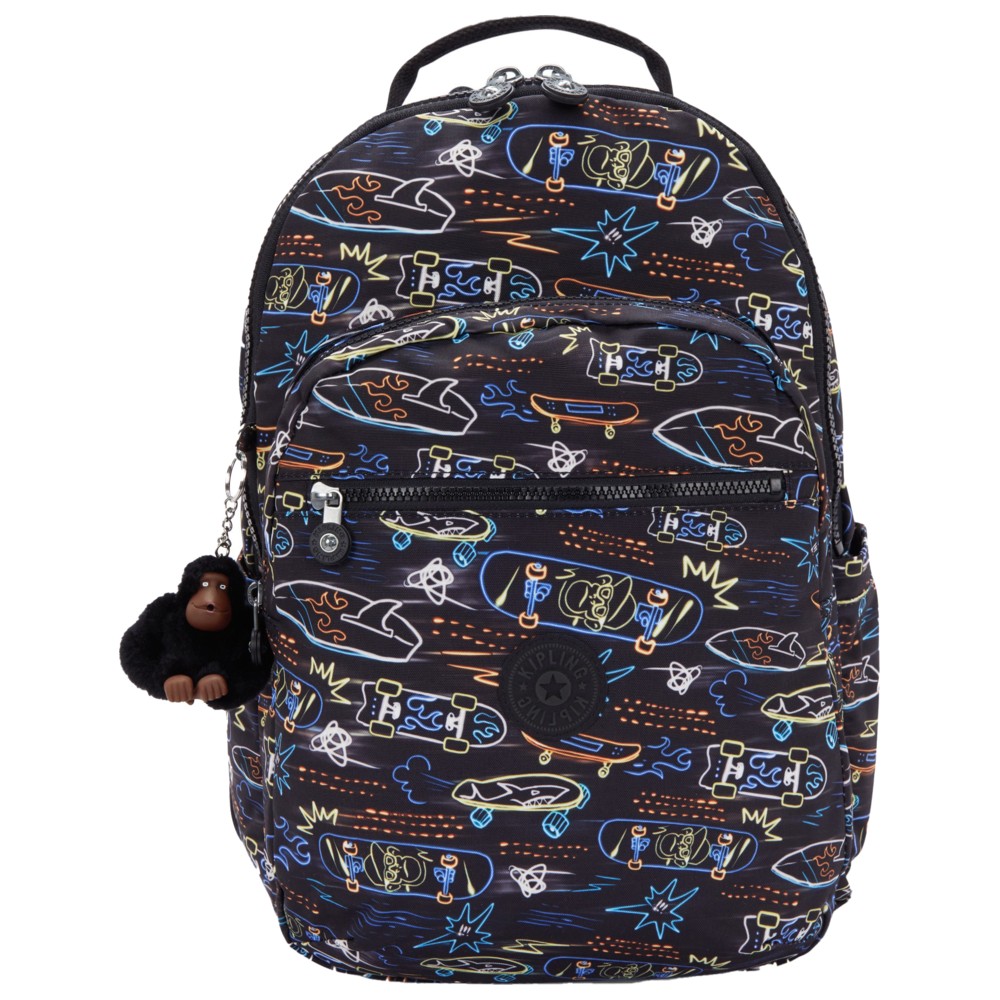 Kipling - Seoul Lap Backpack - Neon Skate - 17-Inch