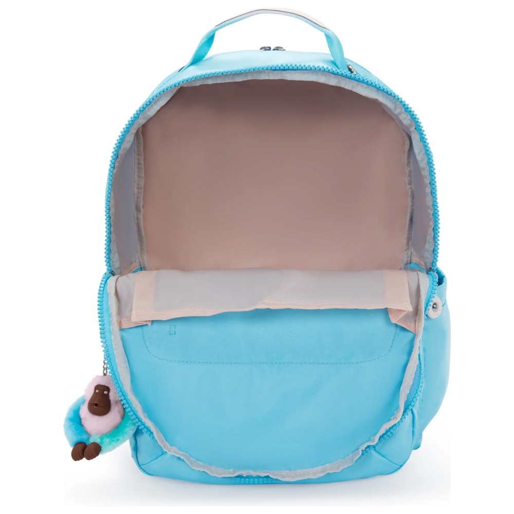 Kipling - Seoul Backpack With Laptop Compartment - Sea Blue Met - 17-Inch
