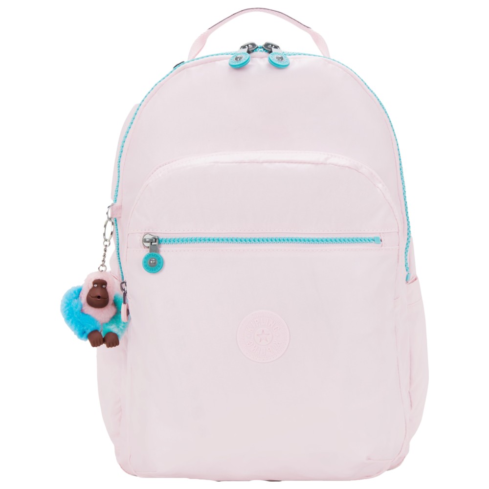 Kipling - Seoul Backpack With Laptop Compartment - Sea Pink Met - 17-Inch