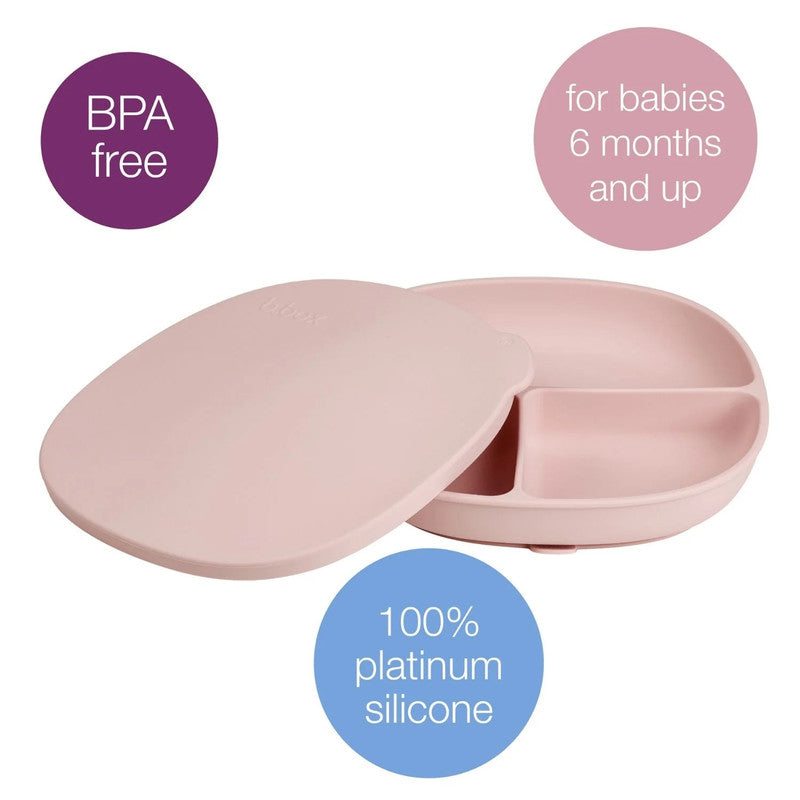 B.Box Silicone Plate With Lid - Blush
