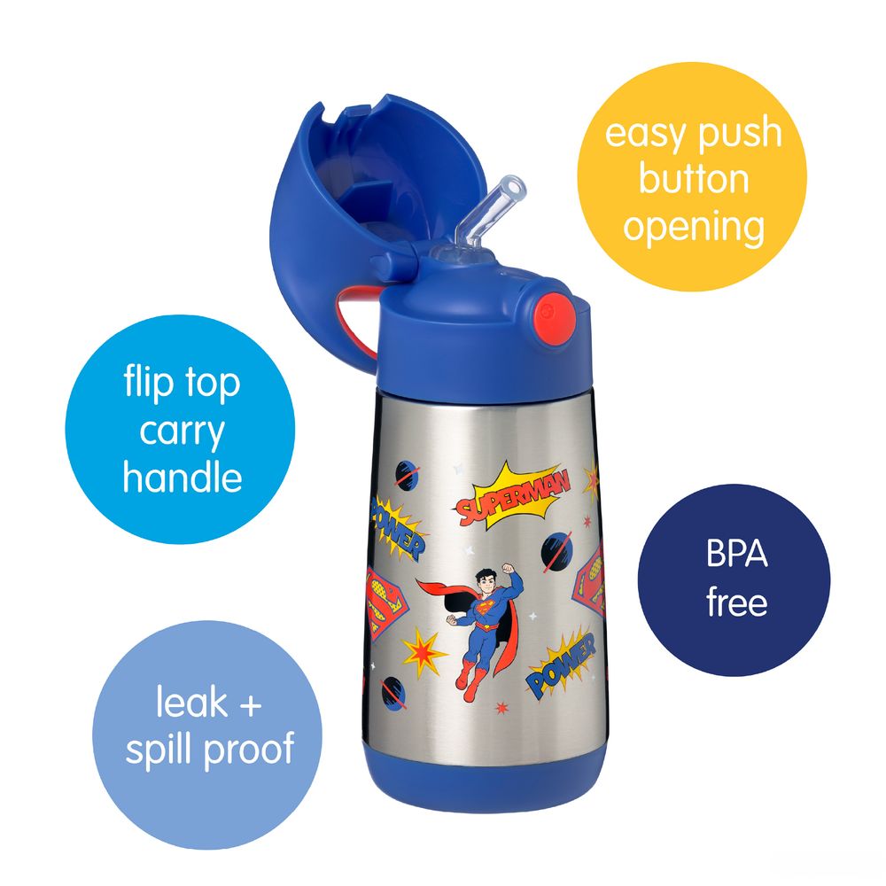 B.Box - BPA Free Insulated Water Bottle - Superman - 350 ml