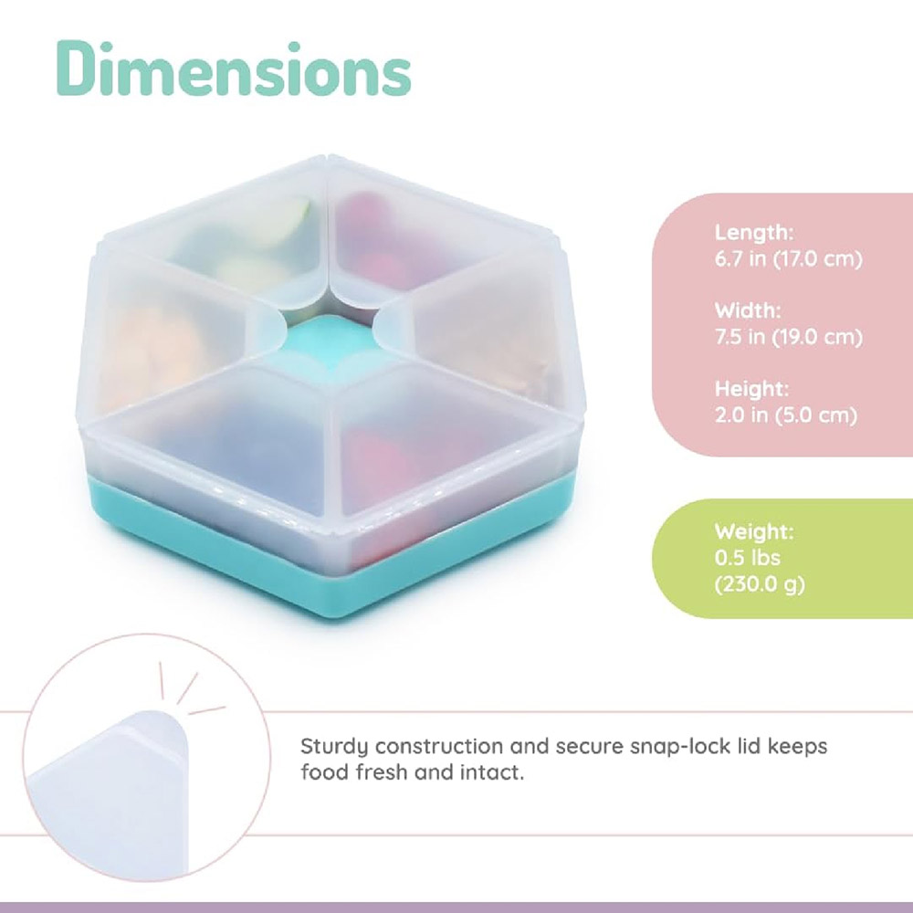 Melii - 6 Compartment Hexagon Snackle Box