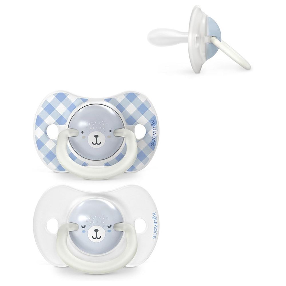 Suavinex - Glow In The Dark Silicone Pacifier - 6-18M - 2 Pc Set