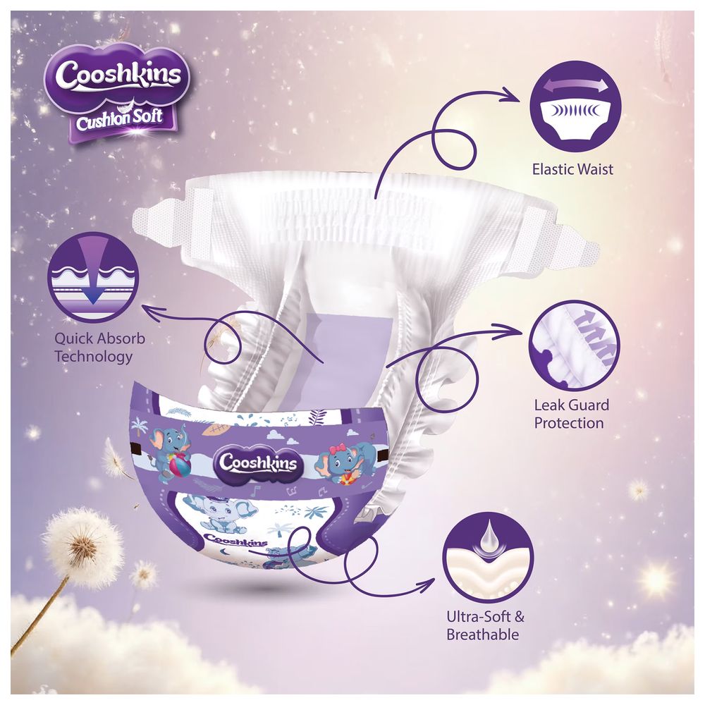 Cooshkins Cushion Soft Baby Diapers - Size 2 - 3-6 kg - 32 Diapers