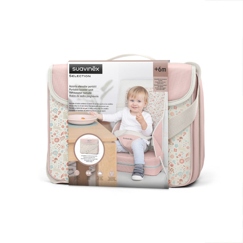 Suavinex Portable High Chair Baby Booster Seat 6M+ - Pink