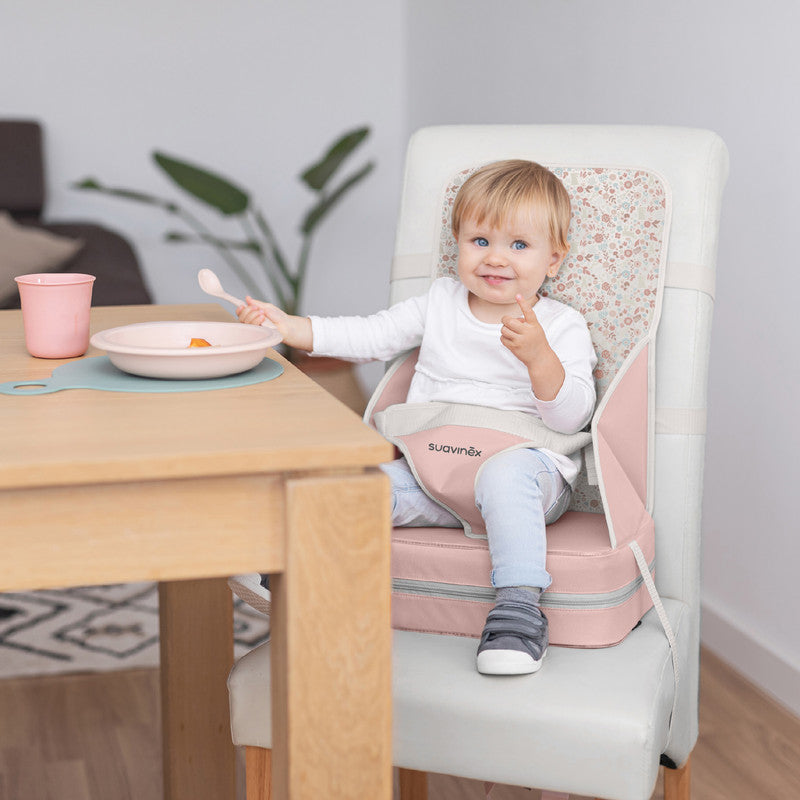 Suavinex Portable High Chair Baby Booster Seat 6M+ - Pink