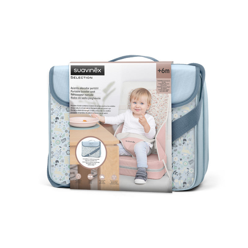 Suavinex Portable High Chair Baby Booster Seat 6 Months+ - Blue