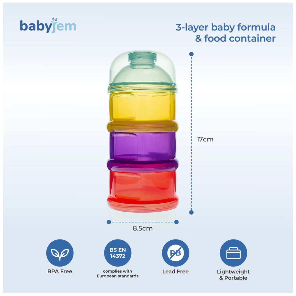 Babyjem Layered Powder Food Container Set - Multicolor - 100 ml - 3 Pcs