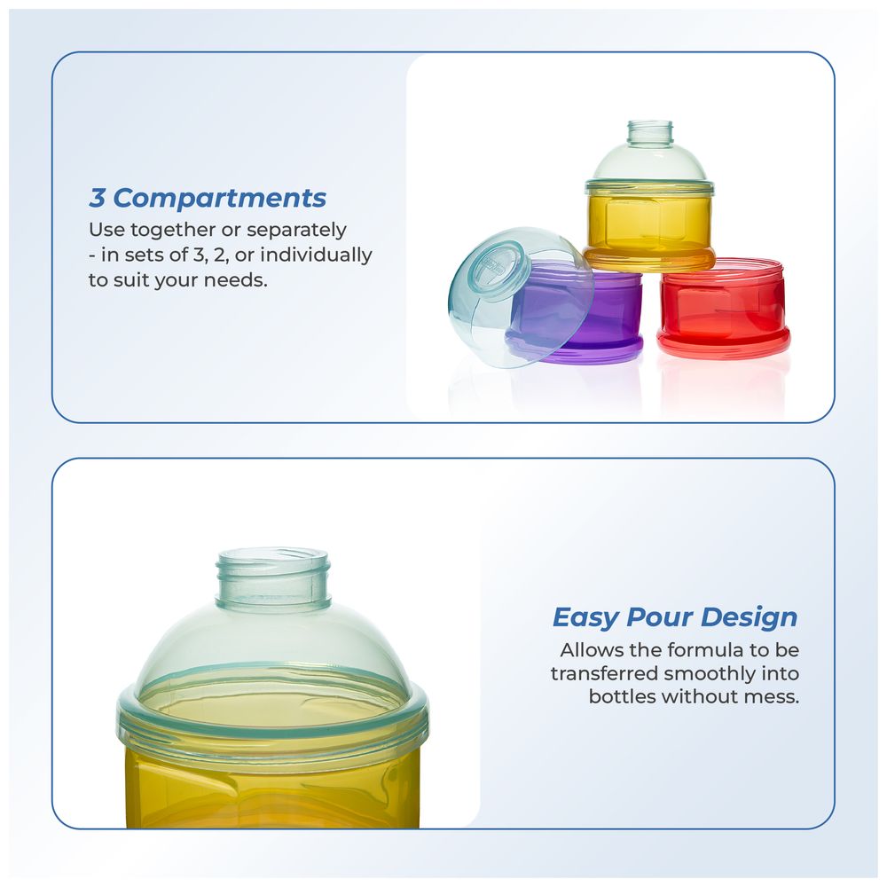 Babyjem Layered Powder Food Container Set - Multicolor - 100 ml - 3 Pcs