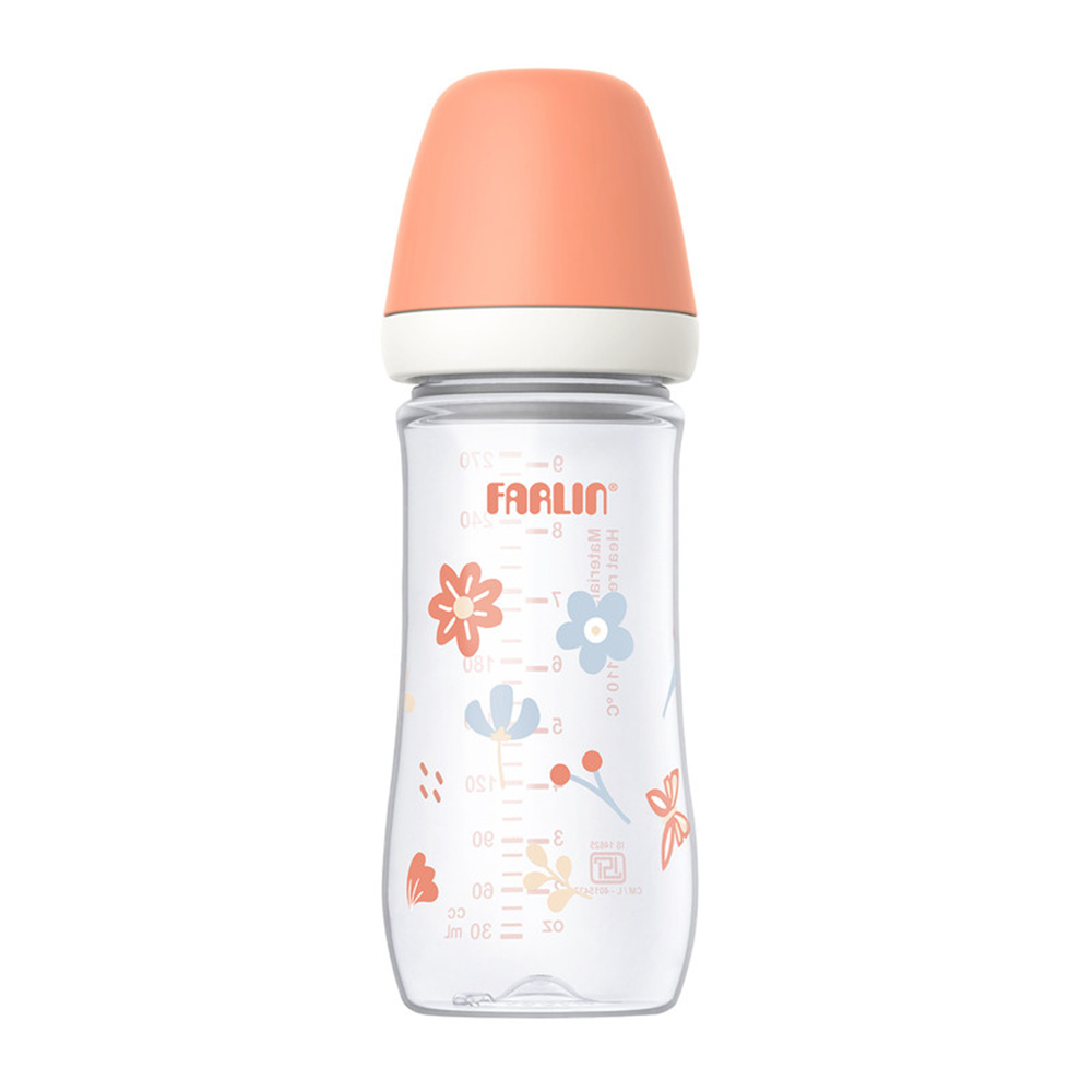 Farlin Grow With Colors PP Wide Neck Feeding Bottle - Orange - 270 ml