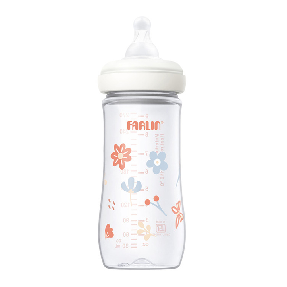 Farlin Grow With Colors PP Wide Neck Feeding Bottle - Orange - 270 ml