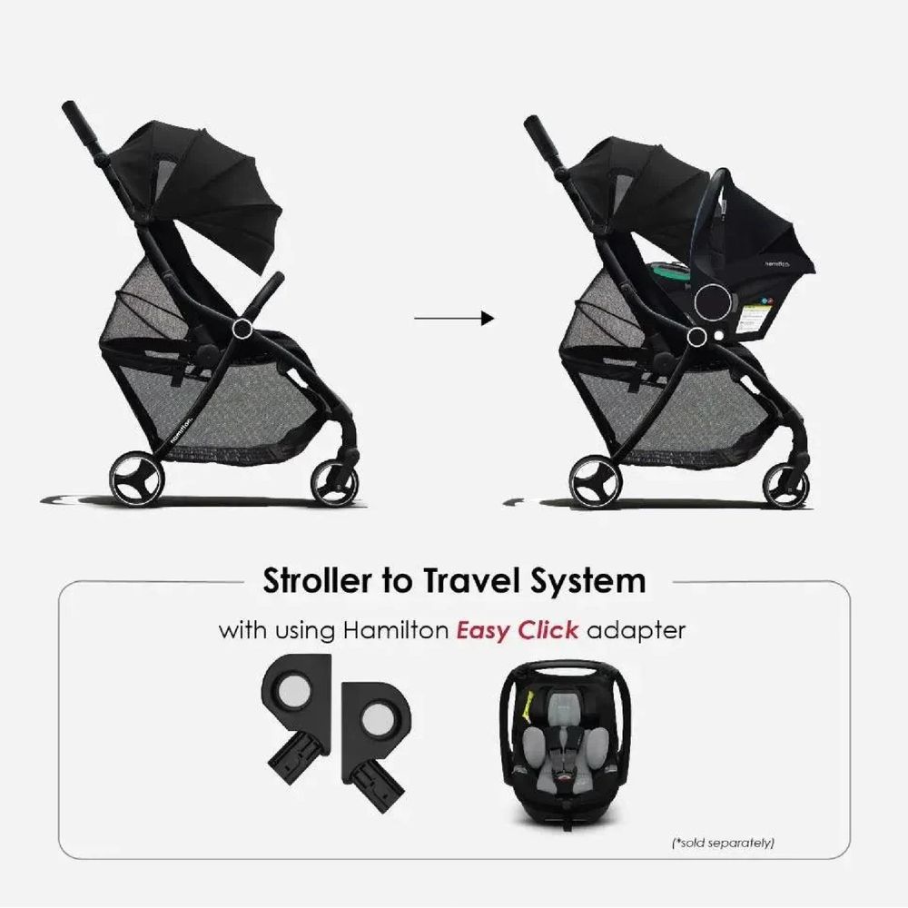 Hamilton - Car Seat Adaptor For Zeno Plus Traveller - Black