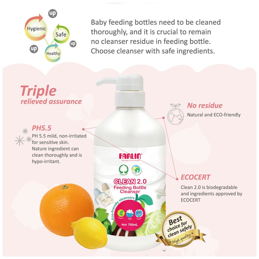 Farlin - Baby Bottle Wash - 700ml - 2 Pcs
