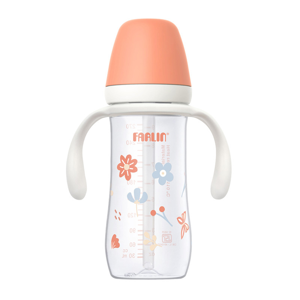 Farlin Grow With Colours PP Wide Neck Drinking Cup With Handle - Orange - 270 ml