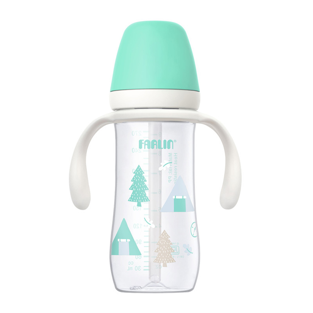 Farlin Grow With Colours PP Wide Neck Drinking Cup With Handle - Green - 270 ml