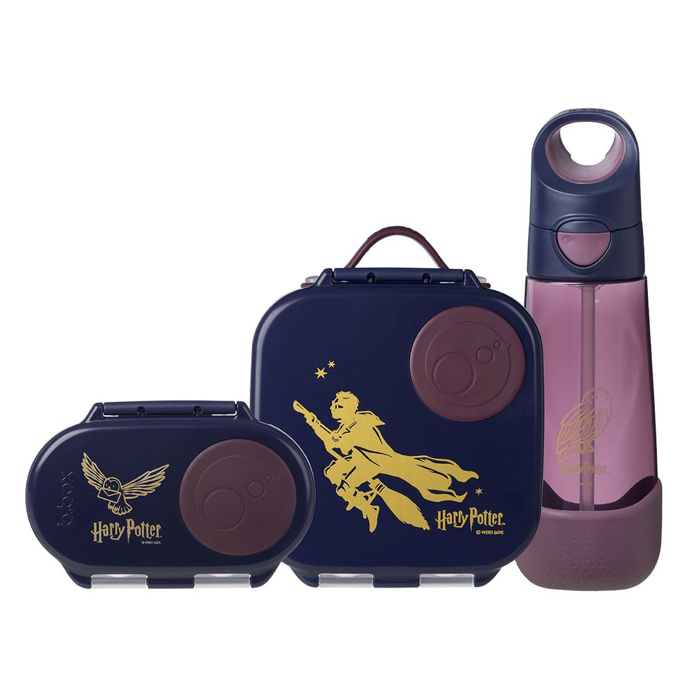 B.Box - Harry Potter Kids Lunchbox, Tritan Bottle & Snackbox - Navy/Purple