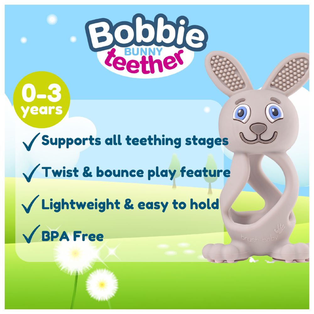 Brush Baby - Bobbie Bunny Baby Teether Toy