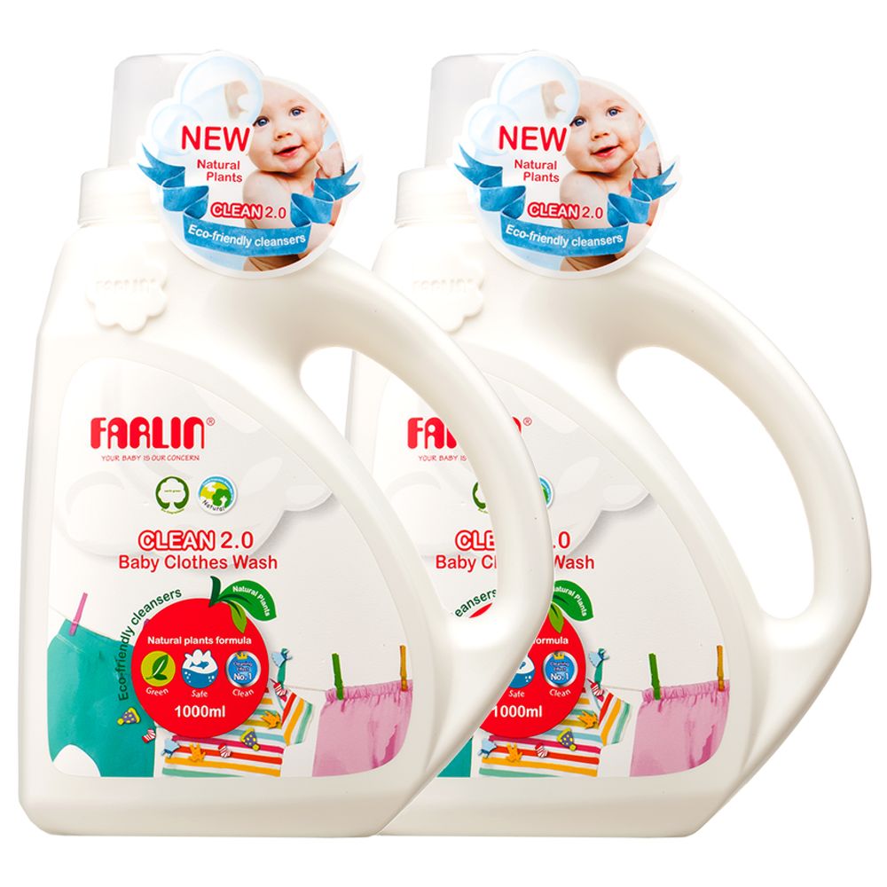 Farlin - Clean 2.0 Baby Clothing Gentle Detergent 1000ml - 2 Pcs