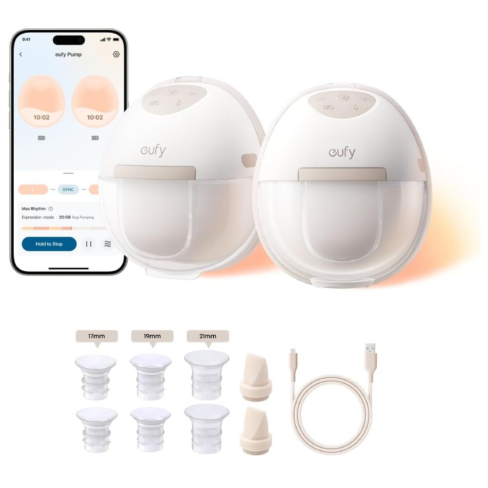 Eufy - E20 Heated Wearable Hands-Free Breast Pump - White