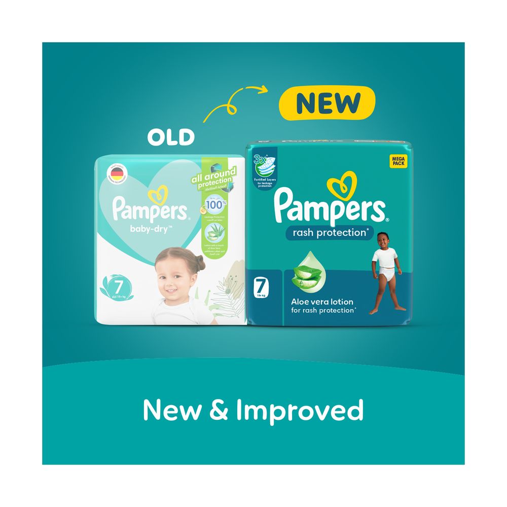 Pampers - Rash Protection Taped Diapers - Size 7 - 15+kg - 30 Pcs