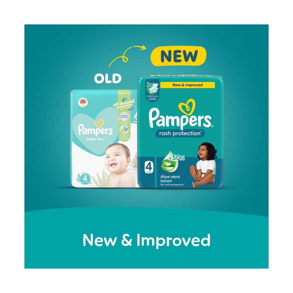 Pampers - Rash Protection Taped Diapers - Size 4 - 9-14 kg - 44 Pcs