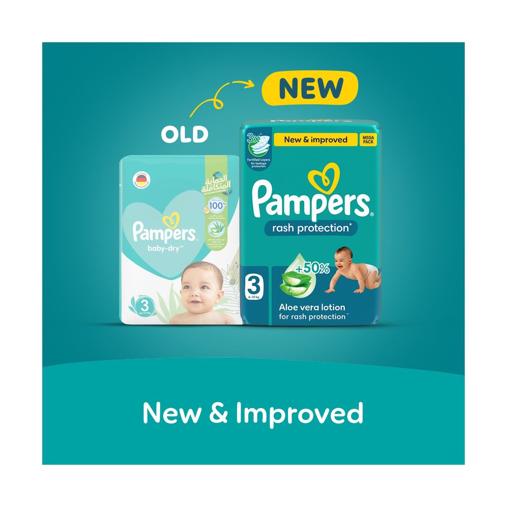Pampers - Rash Protection Taped Diapers - Size 3 - 6-10 kg - 46 Pcs