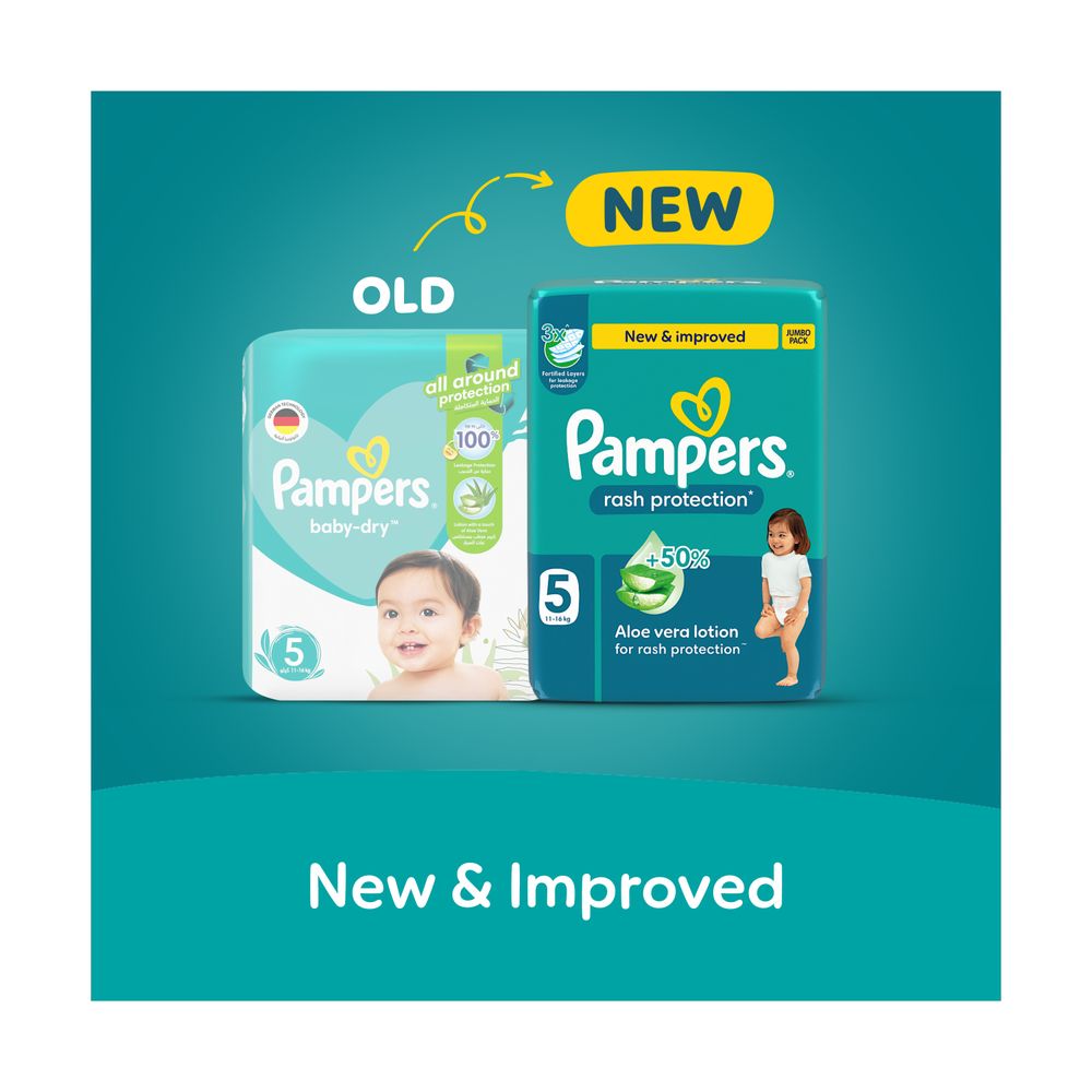 Pampers - Rash Protection Taped Diapers - Size 5 - 11-16 kg - 52 Pcs