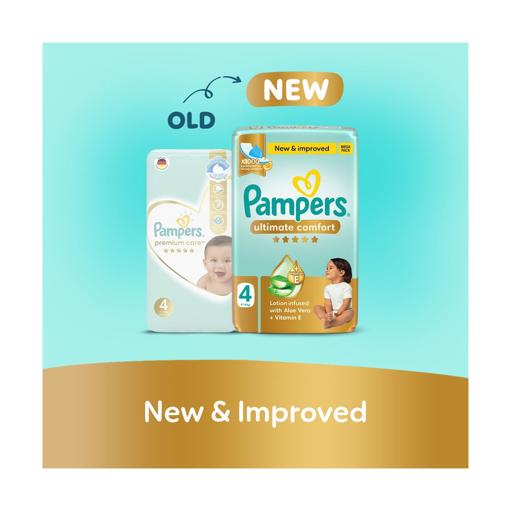 Pampers - Ultimate Comfort Taped Diapers - Giant Pack - Size 4 - 9-14 kg - 66 Pcs