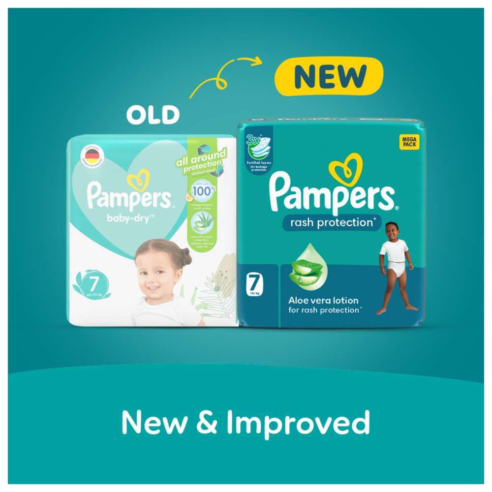 Pampers - Rash Protection Taped Diapers - Size 7 - 15+ kg - 68 Count