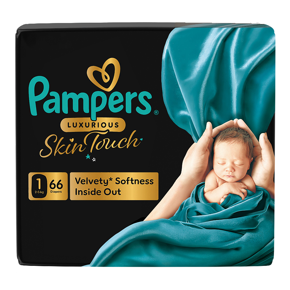 Pampers - Luxurious Skin Touch Premium Diapers - Size 1 - 2-5 kg - 66 Pcs
