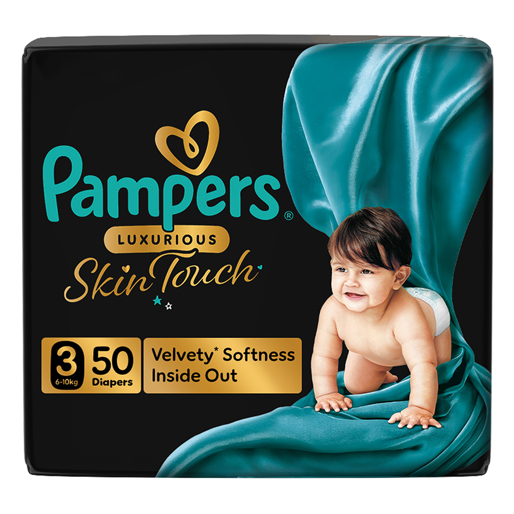 Pampers - Luxurious Skin Touch Premium Diapers - Size 3 - 6-10 kg - 50 Pcs