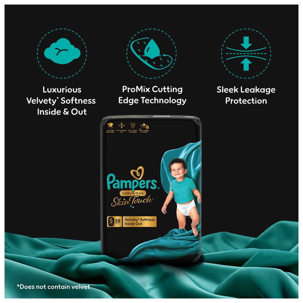 Pampers - Luxurious Skin Touch Premium Diapers - Size 5 - 11-16 kg - 38 Pcs