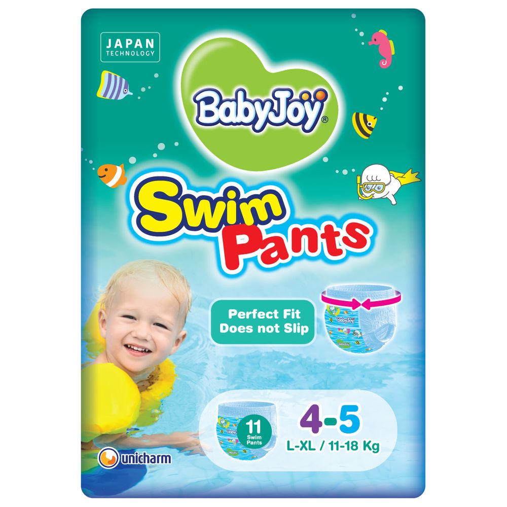 BabyJoy - Swim Pants Diaper, Size 4-5, Large-XL, 11-18 kg, Saving Pack - 11 Pcs