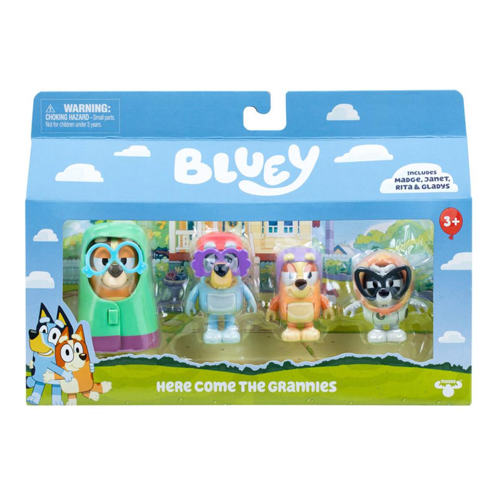 Bluey - Here Come The Grannies Figures - 4 Pc Set