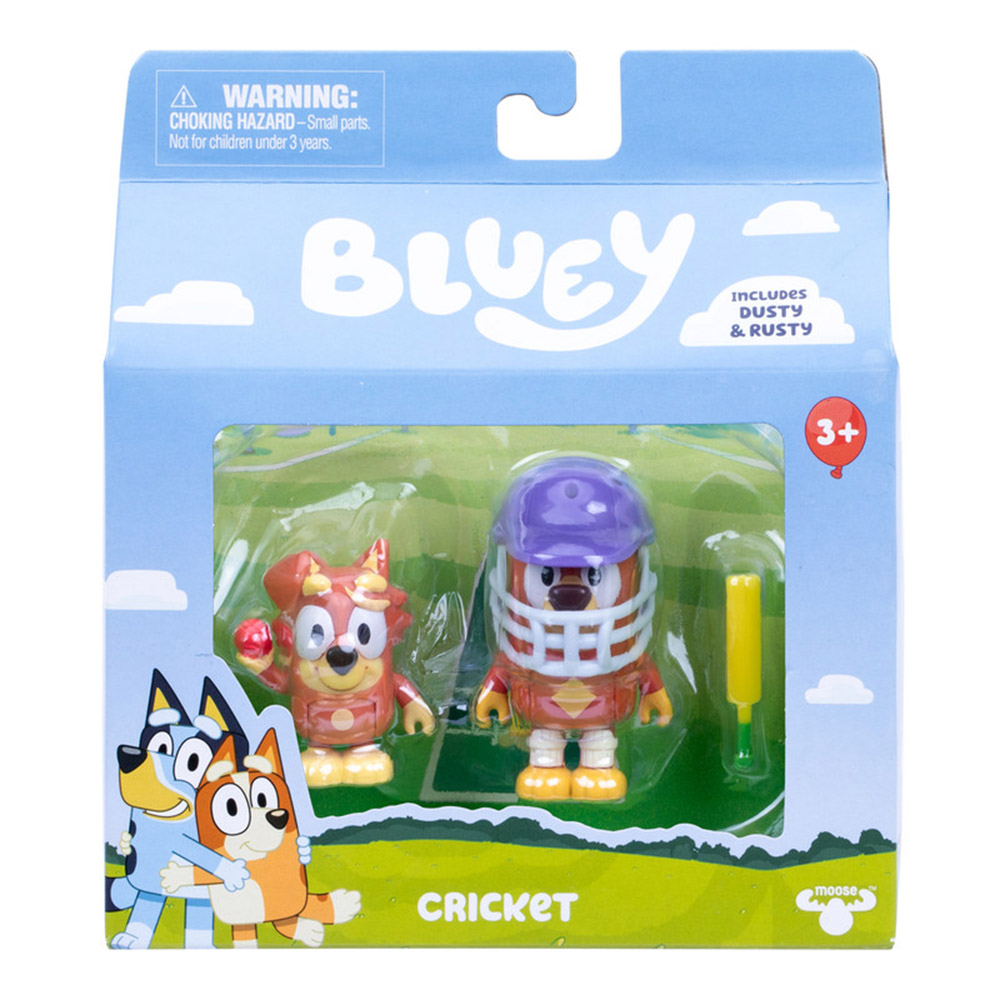 Bluey - Cricket Figure - Dusty And Rusty - 2 Pc Set