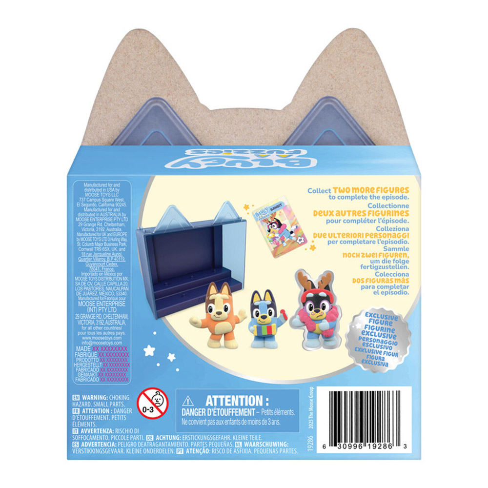 Bluey - Fuzzies Episode Pack Display Case And Figures - Magic Xylophone - 3 Pc Set