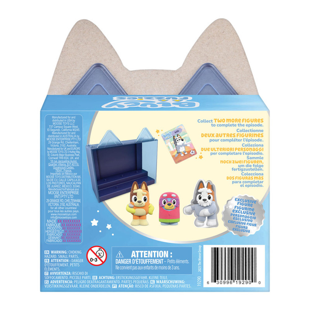 Bluey - Fuzzies Episode Pack Display Case And Figures - Grannies - 3 Pc Set